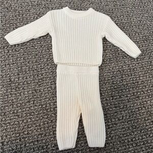 Caden Lane Dove Knit Baby Sweater Set